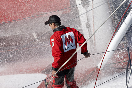 MACSF , Bertrand de Broc et Marc Guillemot avant la Transat Jacques Vabre 2015.