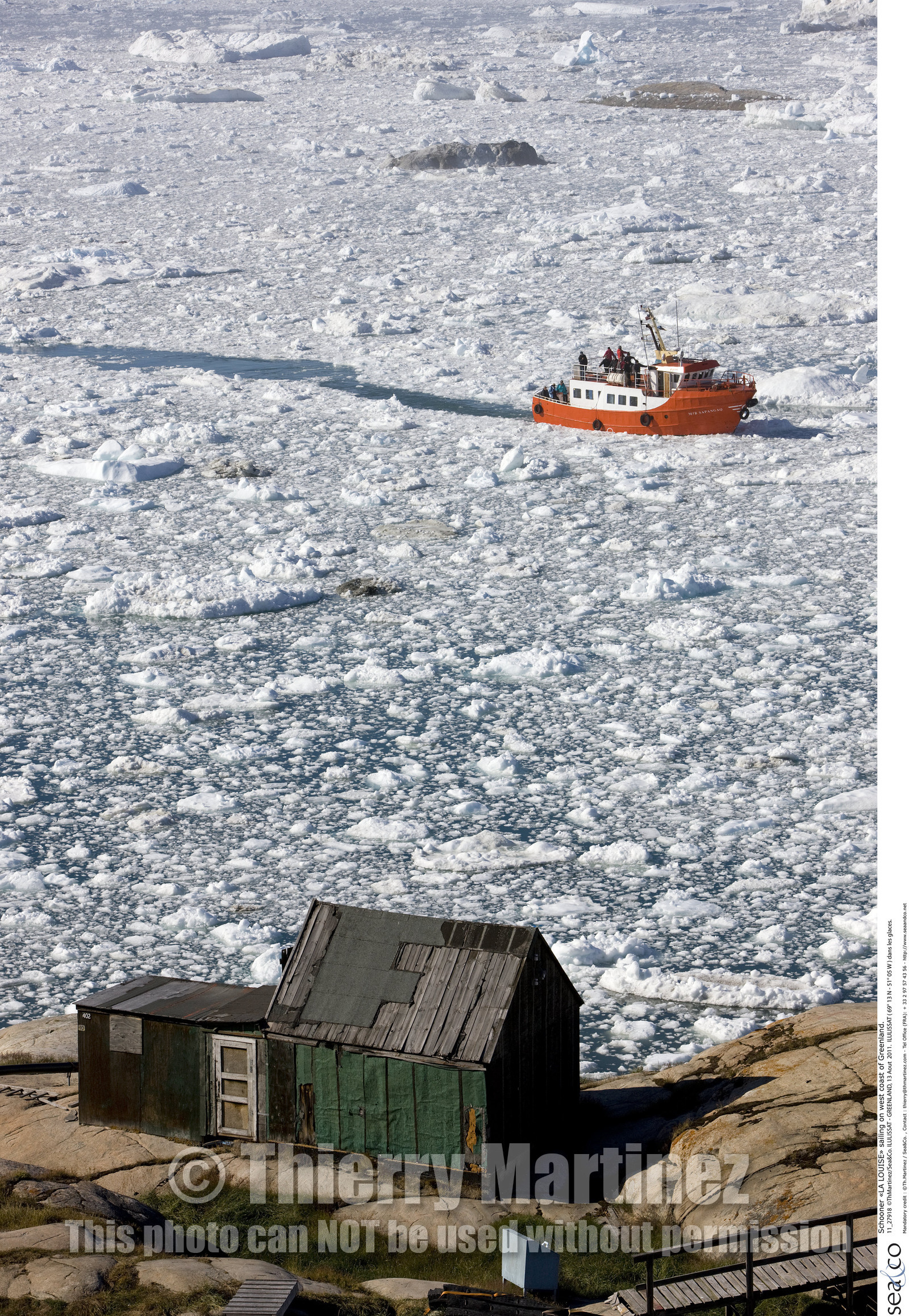 Schooner LA LOUISE sailing on west coast of Greenland.