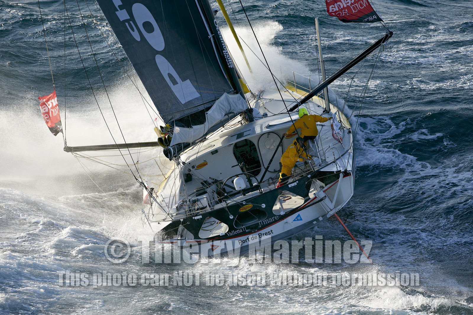2014 BARCELONA WORLD RACE. Bernard Stamm (SUI) & Jean Le Cam (FRA) on CHEMINEES POUJOULAT