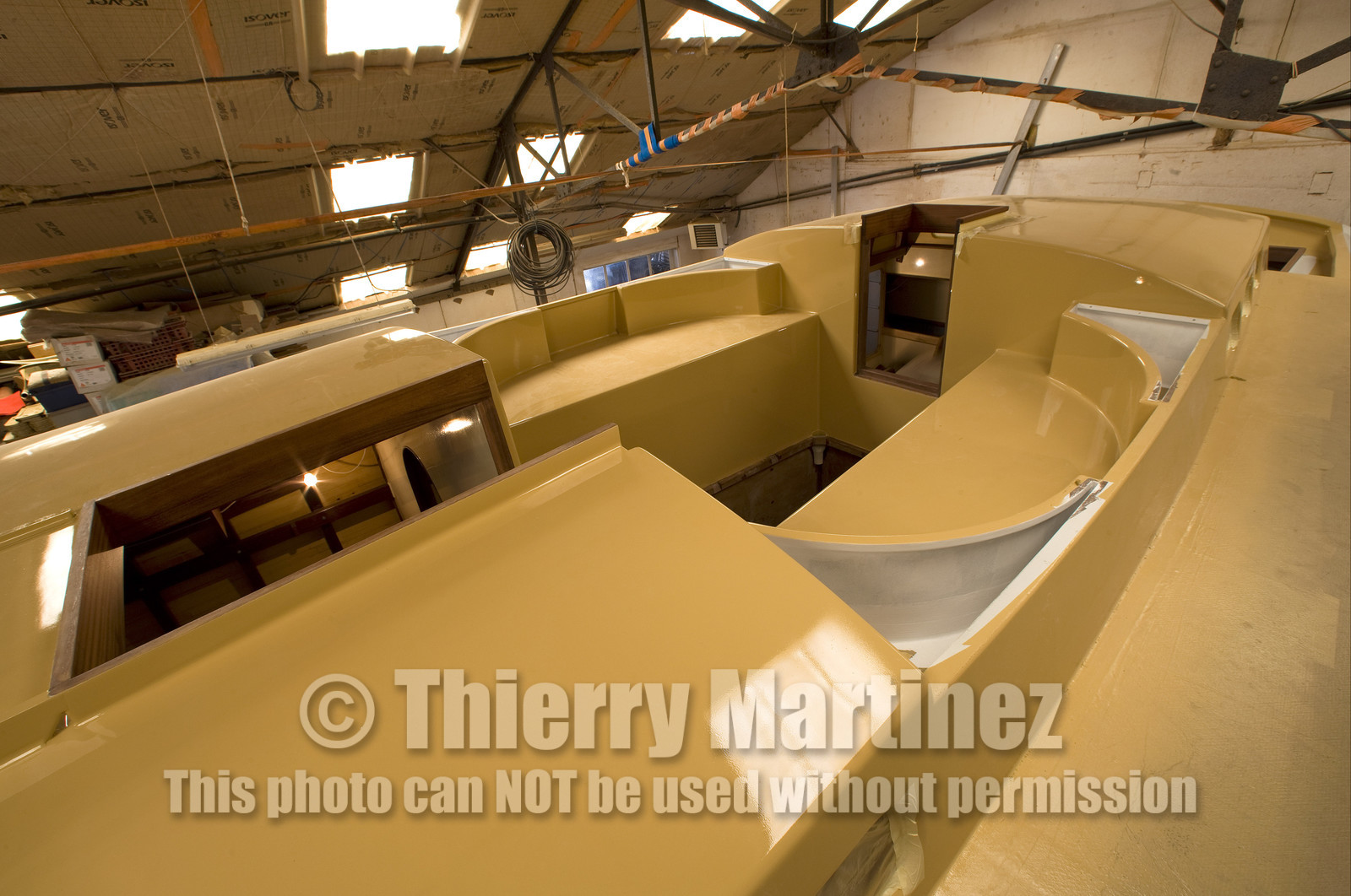 Thierry Dubois new boat under construction.16 July 2009.