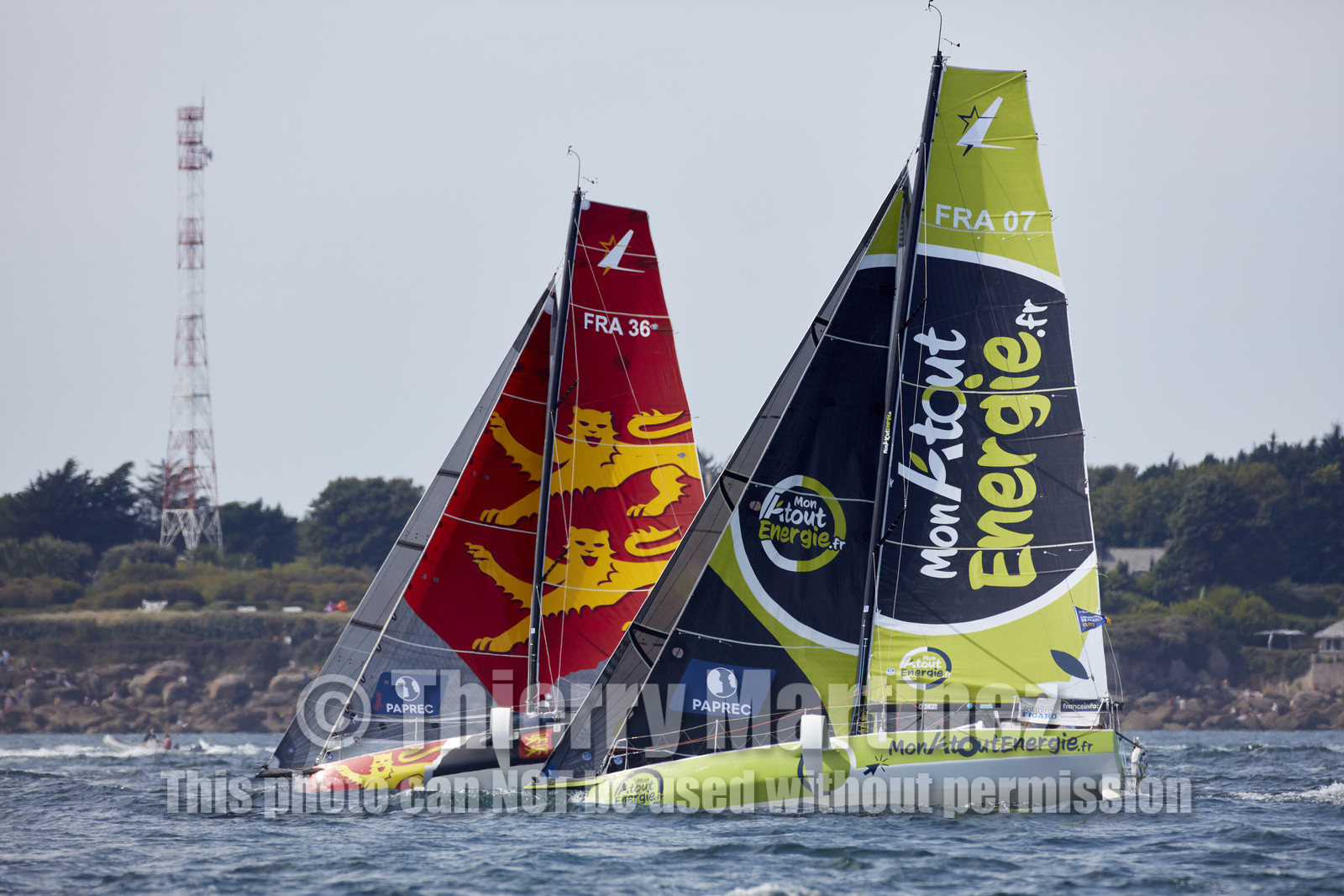 22_33010   © Thierry Martinez.PORT LA FORET, FRANCE. 28 Aout  2022.53éme édition de la Solitaire du Figaro.Départ de la 2éme étape , Port La Forêt   Royan (635NM).