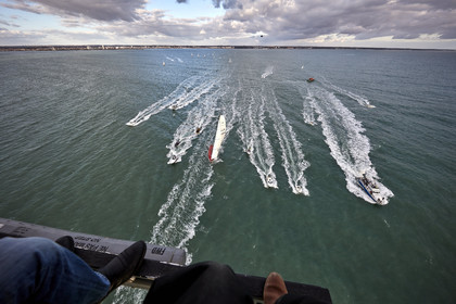 Départ de Jeff Pellet (FRA) sur son bateau COME IN VENDEE POUR UN TOUR DU MONDE;