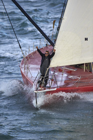 Départ de Jeff Pellet (FRA) sur son bateau COME IN VENDEE POUR UN TOUR DU MONDE;