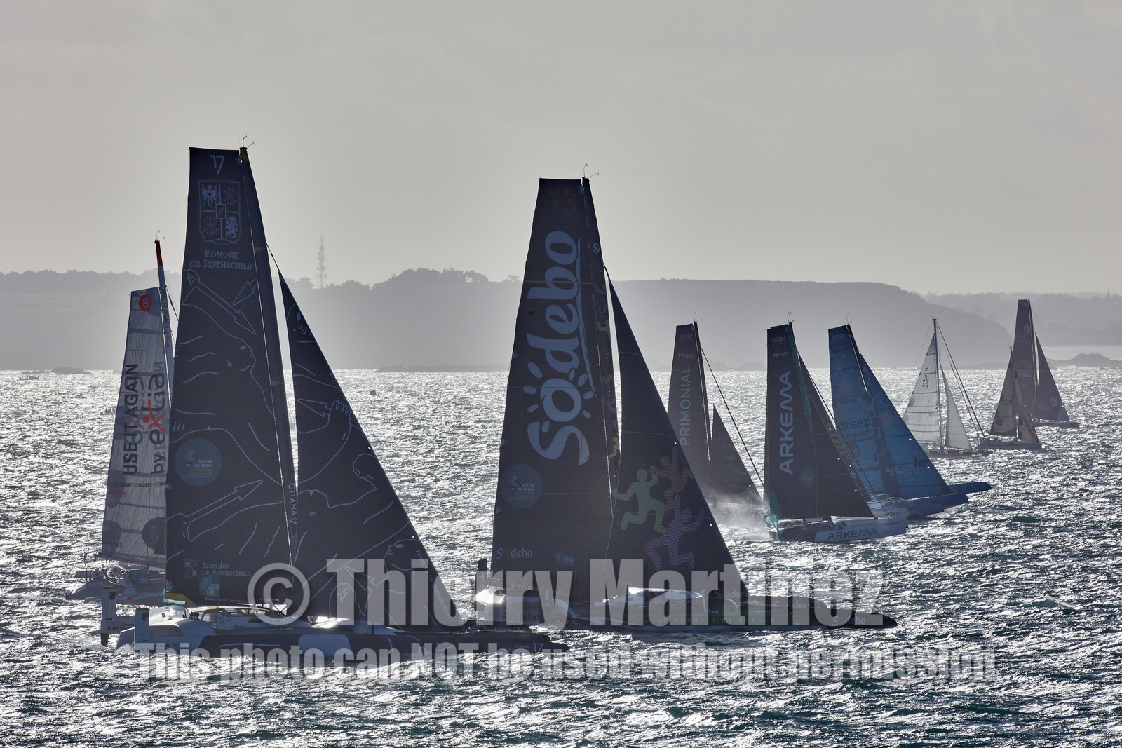 22_39010   © Thierry Martinez.DINARD, FRANCE. 9 Novembre  2022Départ de la 12éme ROUTE DU RHUM, transatlantique course à la voile en solitaire de St Malo(FRA)  à Pointe à Pitre (FRA-Guadeloupe) 3.543 milles nautiques.