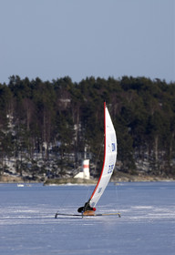 Ice Boats in Stockholm Archipelago - March 2005.