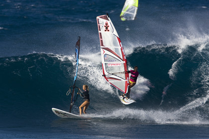 Windsurf in waves at Hookip'a Beach - North Shore Maui - Hawaii.