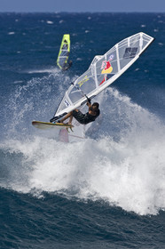 Windsurf in waves at Hookip'a Beach - North Shore Maui - Hawaii.