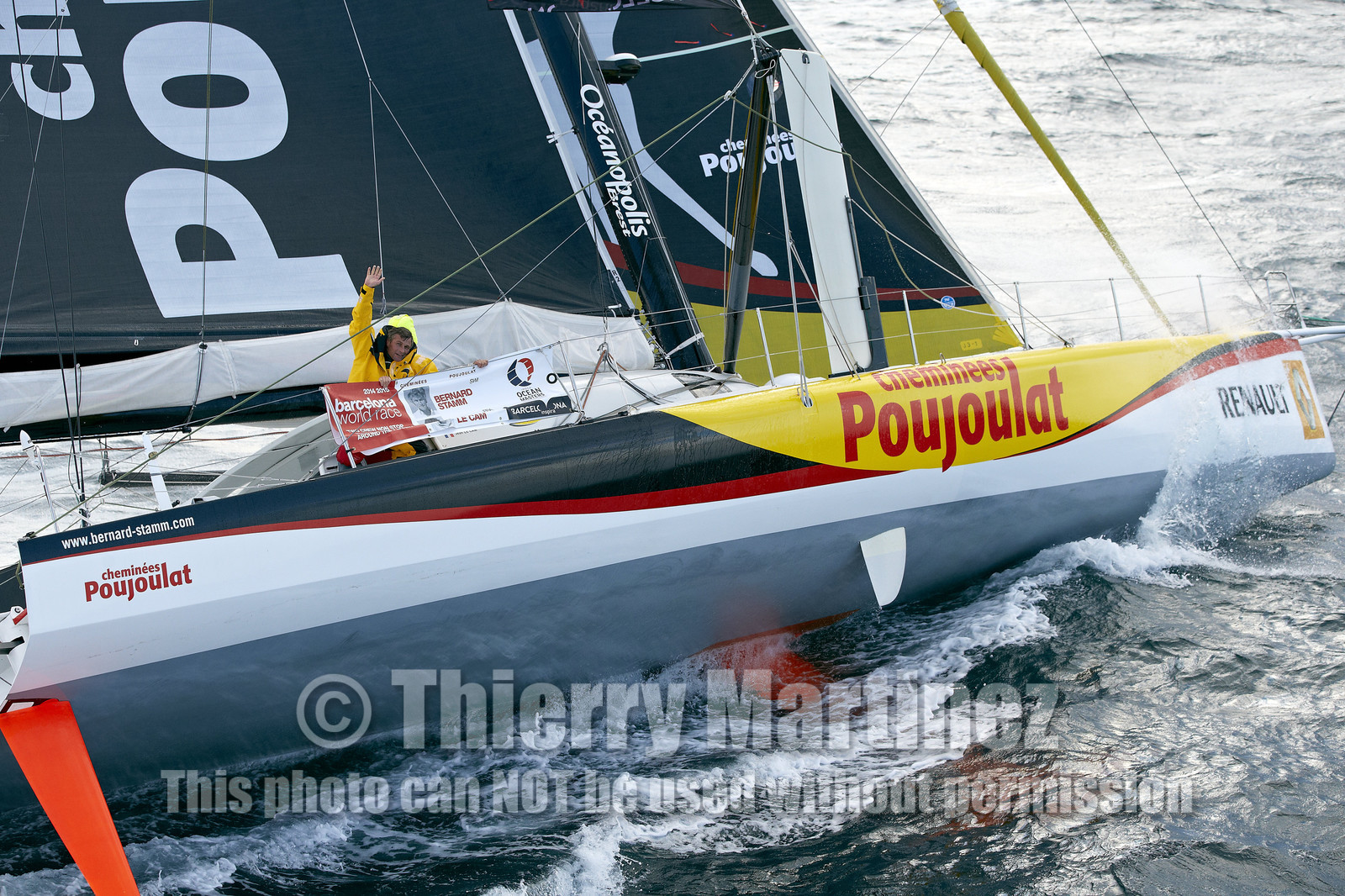 2014 BARCELONA WORLD RACE. Bernard Stamm (SUI) & Jean Le Cam (FRA) on CHEMINEES POUJOULAT