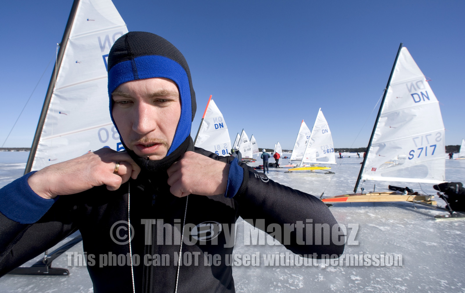 Ice Boats in Stockholm Archipelago - March 2005.