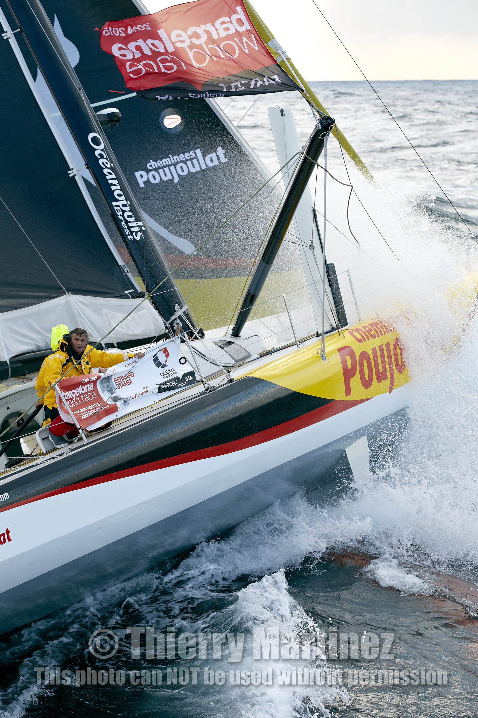 2014 BARCELONA WORLD RACE. Bernard Stamm (SUI) & Jean Le Cam (FRA) on CHEMINEES POUJOULAT