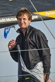 22_34818   © Thierry Martinez.ST NAZAIRE, FRANCE.07 Sept 2022.53éme édition de la Solitaire du Figaro.Arrivée de la 3éme étape , Ronan    St Nazaire.Tom Laperche (Région Bretagne-CMB Performance) vainqueur de l’étape et de l’édition de la Solitaire du Figaro 2022.