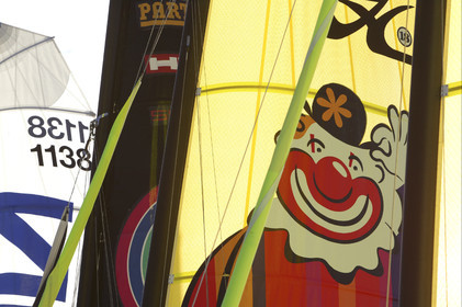 03_3201D   © Th.Martinez,STOCKHOLM SWEDEN, 9 07 03-Archipelago Raid (2003).fleet's sails in Sandhamn  HQ.