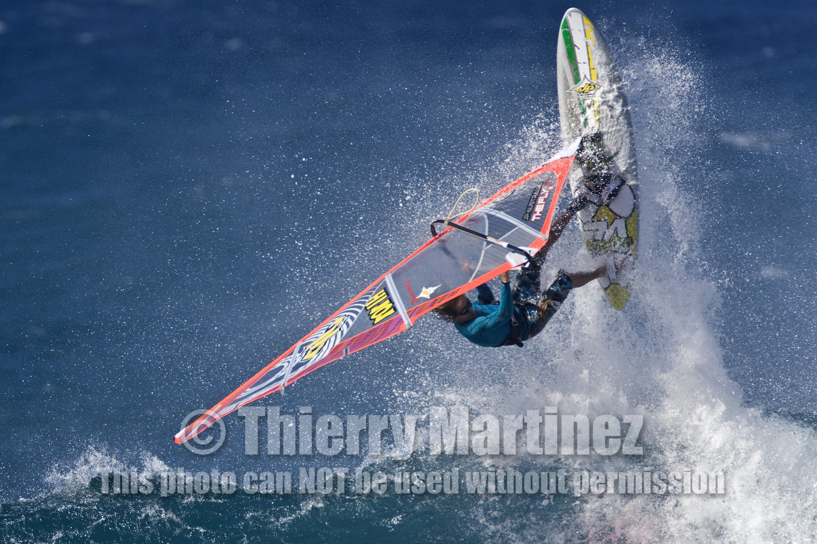 Windsurf in waves at Hookip'a Beach - North Shore Maui - Hawaii.