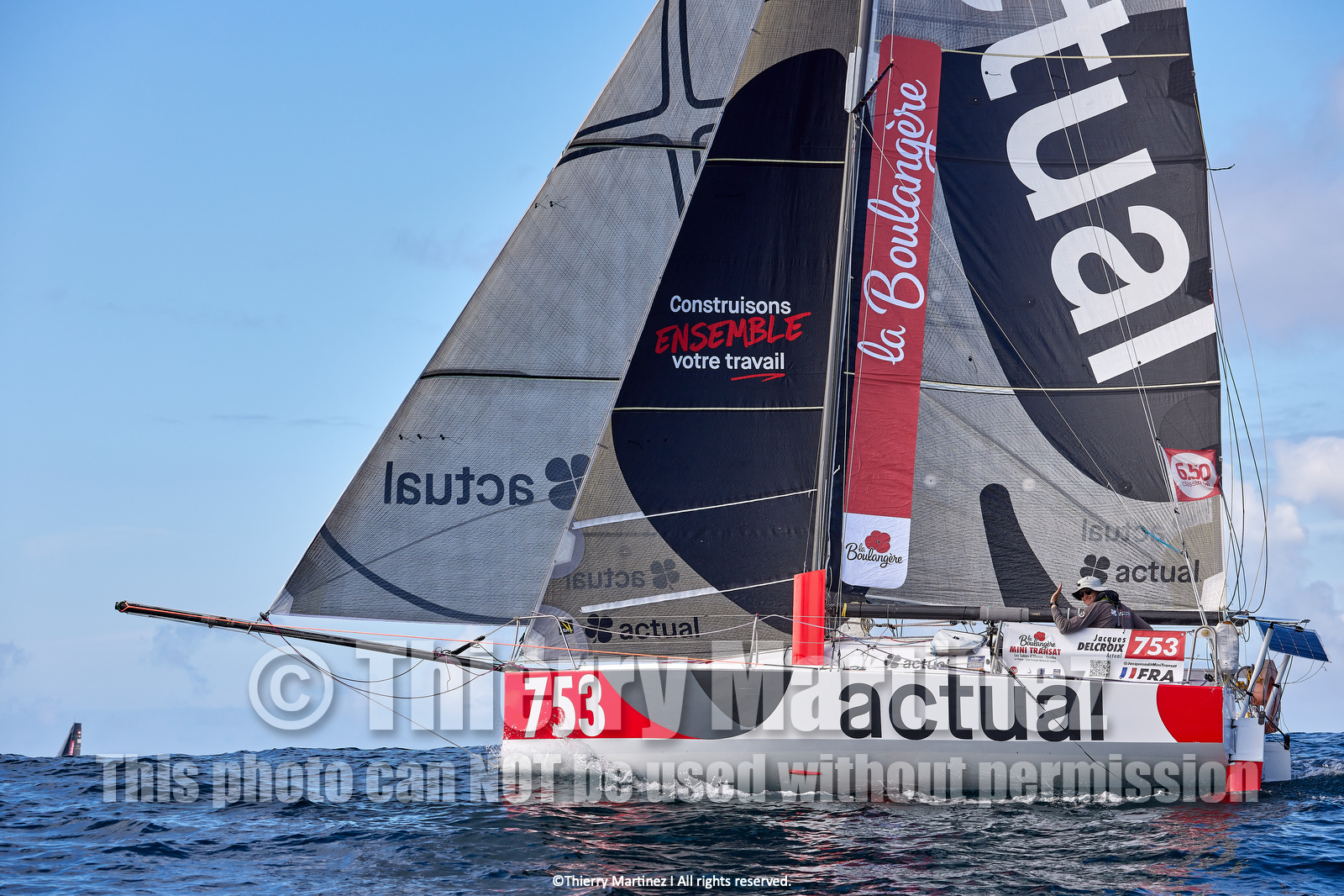 23_22218   © Thierry Martinez. LES SABLES D'OLONNE, 85 - FRANCE 25 septembre 2023.Départ MINI TRANSAT 2023. Départ du Dimanche 24 septembre retardé au Lundi 25 Sept .Les Sables d’Olonne (FRA)    Santa Cruz de la Palma ( Canaries)    St François ( Guadeloupe): 4050 NM.