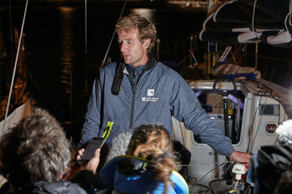 22_35209   © Thierry Martinez.ST NAZAIRE, FRANCE.07 Sept 2022.53éme édition de la Solitaire du Figaro.Arrivée de la 3éme étape , Royan    St Nazaire.Tom Laperche (Région Bretagne-CMB Performance) vainqueur de l’étape et de l’édition de la Solitaire du Figaro 2022.