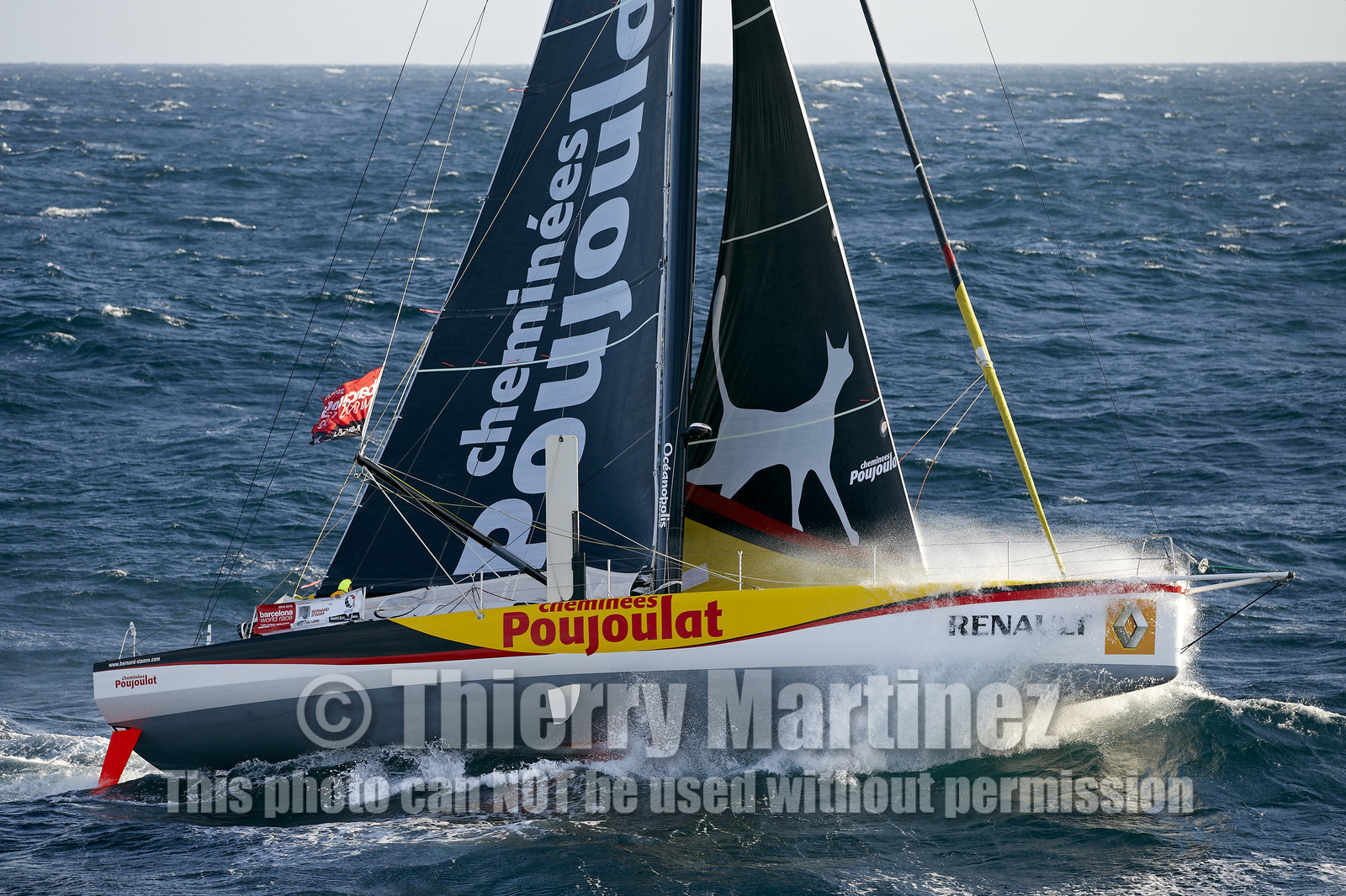 2014 BARCELONA WORLD RACE. Bernard Stamm (SUI) & Jean Le Cam (FRA) on CHEMINEES POUJOULAT
