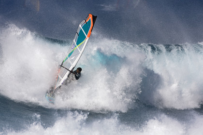 Windsurf in waves at Hookip'a Beach - North Shore Maui - Hawaii.