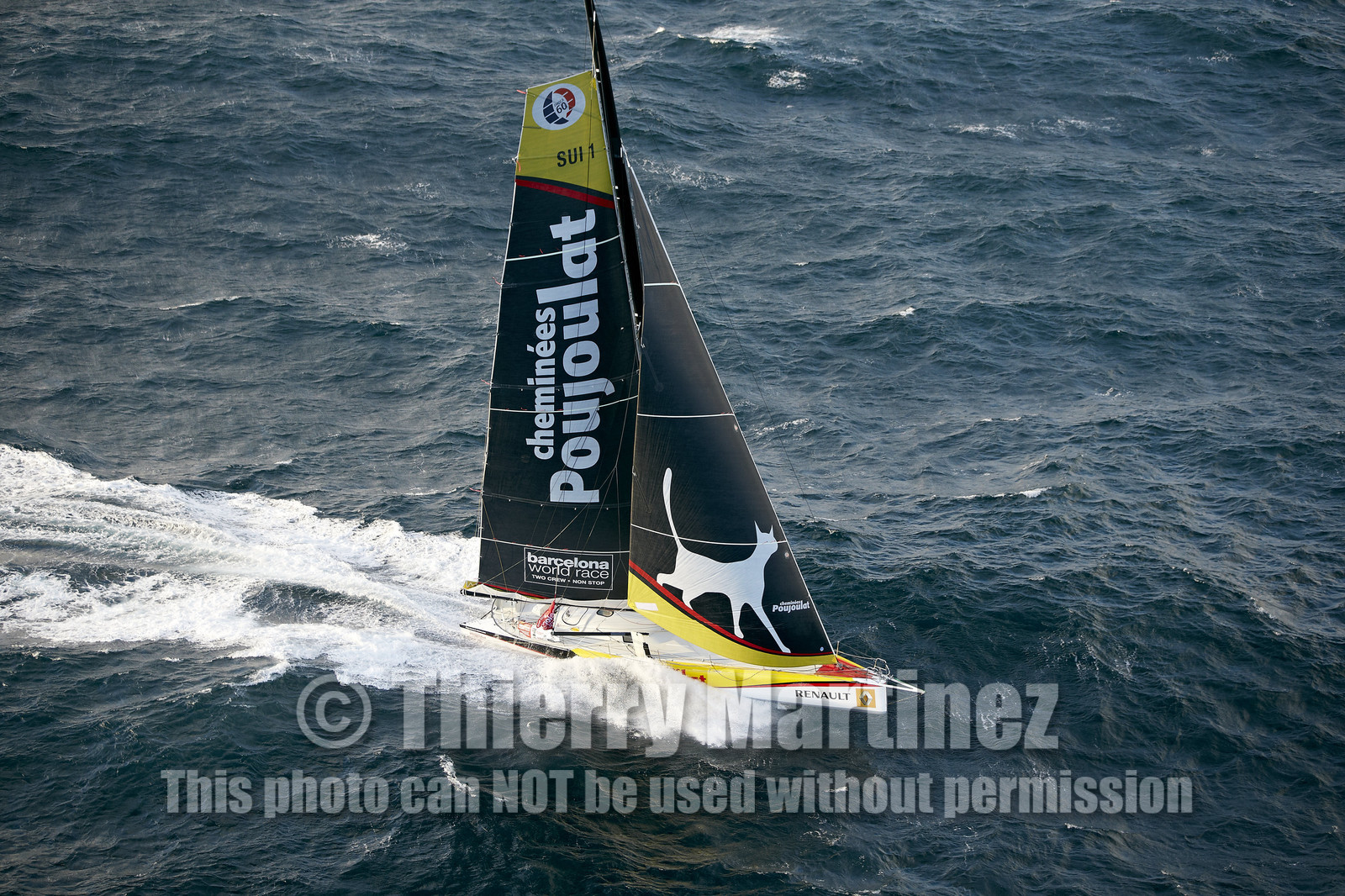 2014 BARCELONA WORLD RACE. Bernard Stamm (SUI) & Jean Le Cam (FRA) on CHEMINEES POUJOULAT