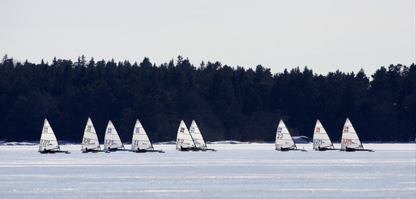 Ice Boats in Stockholm Archipelago - March 2005.