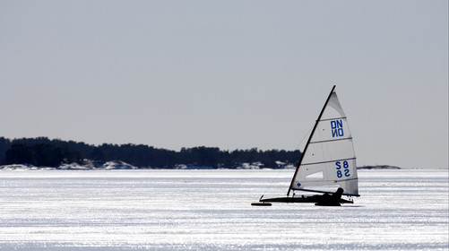 Ice Boats in Stockholm Archipelago - March 2005.