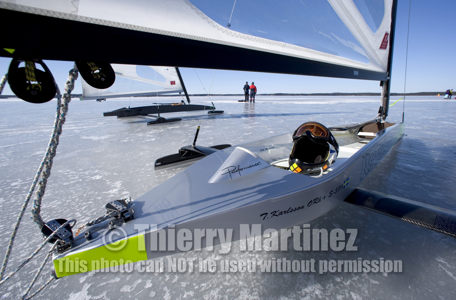 Ice Boats in Stockholm Archipelago - March 2005.