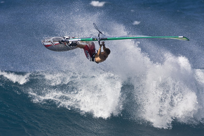 Windsurf in waves at Hookip'a Beach - North Shore Maui - Hawaii.