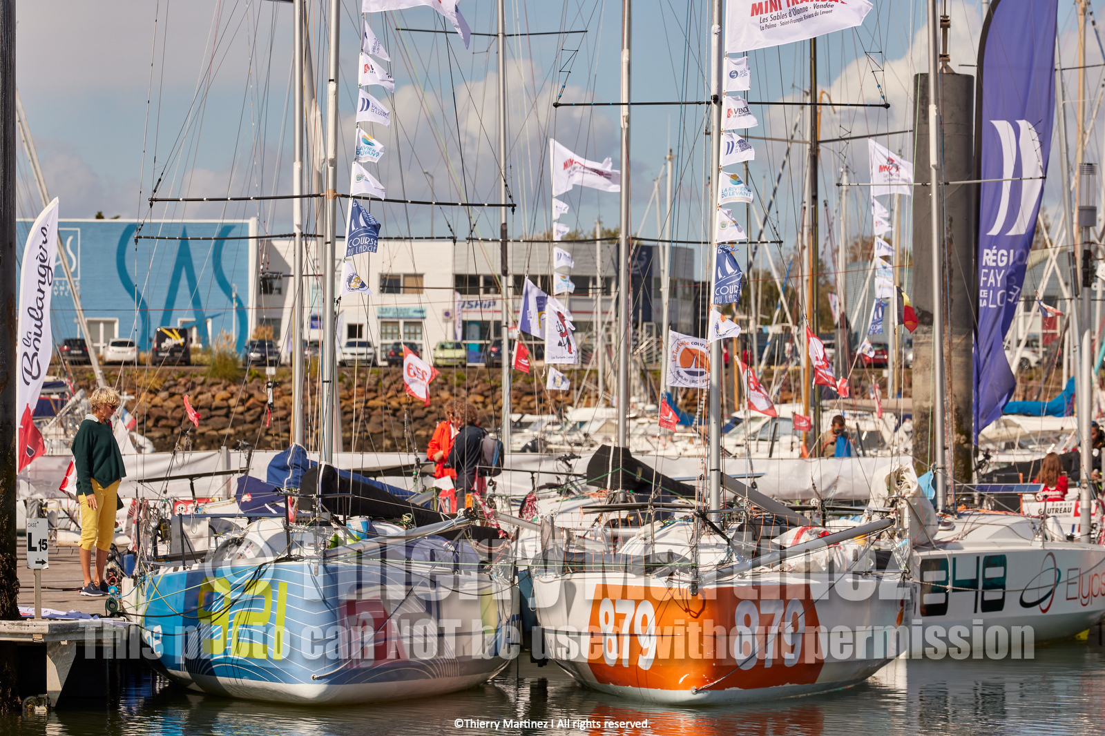 23_20981   © Thierry Martinez. LES SABLES D'OLONNE, 85 - FRANCE 22 septembre 2023.MINI TRANSAT 2023. Départ le 24 septembre.Les Sables d’Olonne (FRA)    Santa Cruz de la Palma ( Canaries)    St François ( Guadeloupe): 4050 NM.
