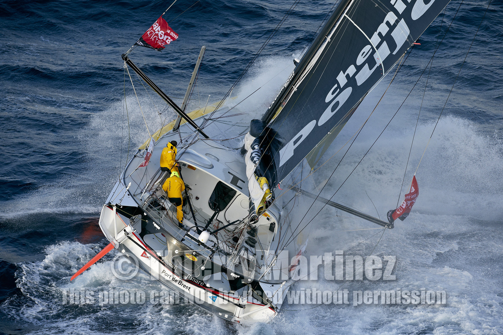 2014 BARCELONA WORLD RACE. Bernard Stamm (SUI) & Jean Le Cam (FRA) on CHEMINEES POUJOULAT