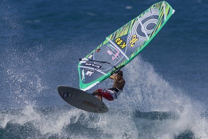 Windsurf in waves at Hookip'a Beach - North Shore Maui - Hawaii.