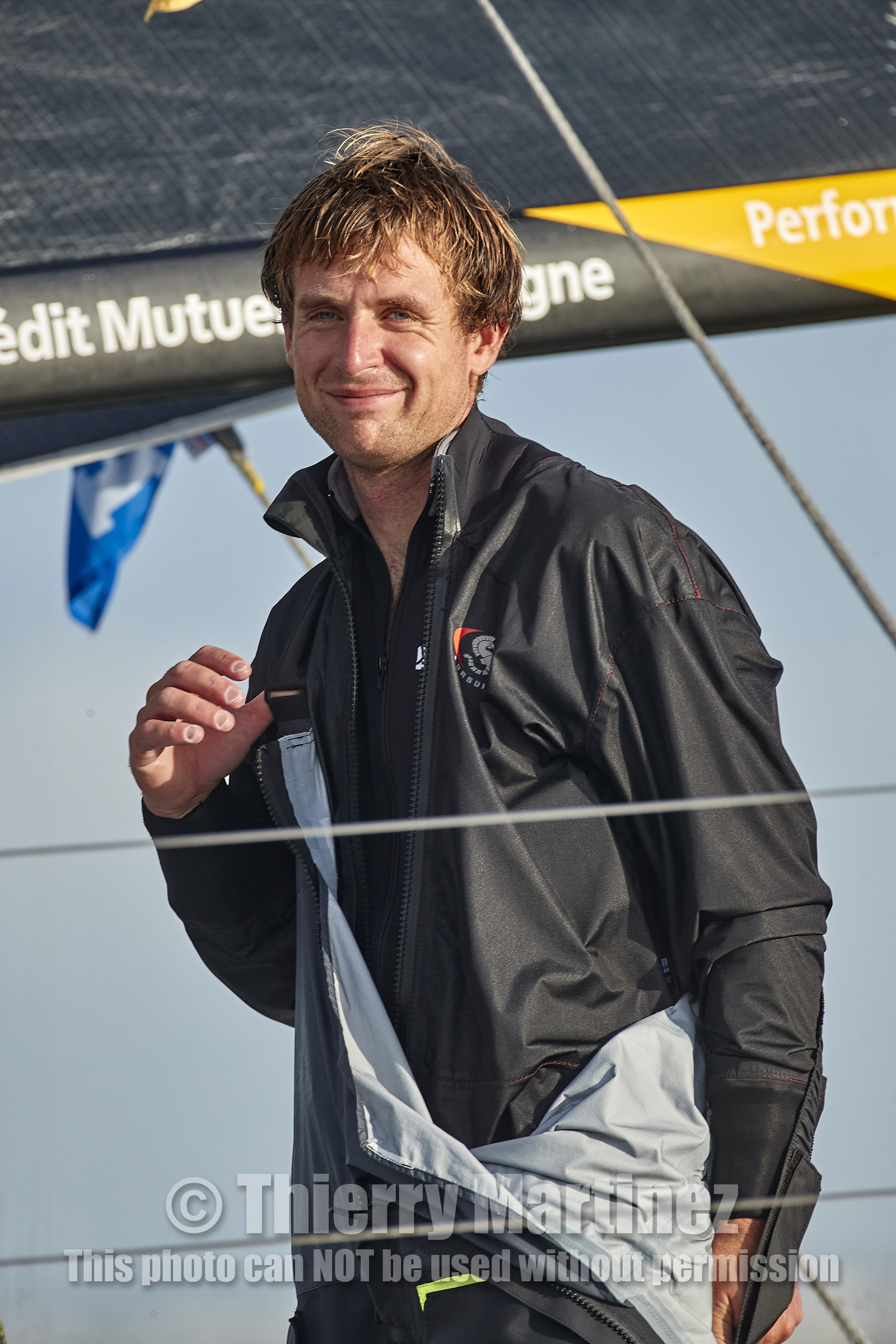 22_34818   © Thierry Martinez.ST NAZAIRE, FRANCE.07 Sept 2022.53éme édition de la Solitaire du Figaro.Arrivée de la 3éme étape , Ronan    St Nazaire.Tom Laperche (Région Bretagne-CMB Performance) vainqueur de l’étape et de l’édition de la Solitaire du Figaro 2022.