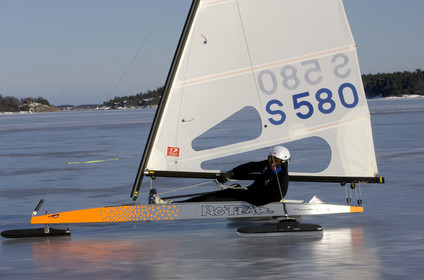 Ice Boats in Stockholm Archipelago - March 2005.