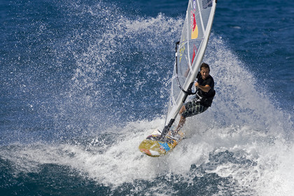 Windsurf in waves at Hookip'a Beach - North Shore Maui - Hawaii.