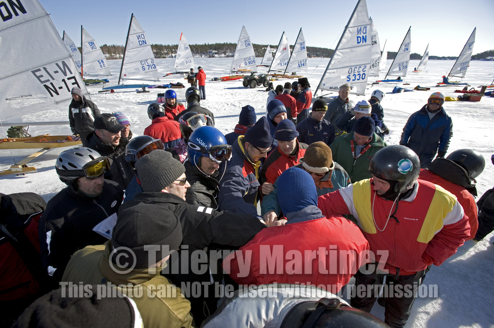 Ice Boats in Stockholm Archipelago - March 2005.