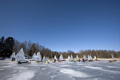 Ice Boats in Stockholm Archipelago - March 2005.
