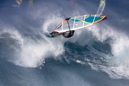 Windsurf in waves at Hookip'a Beach - North Shore Maui - Hawaii.