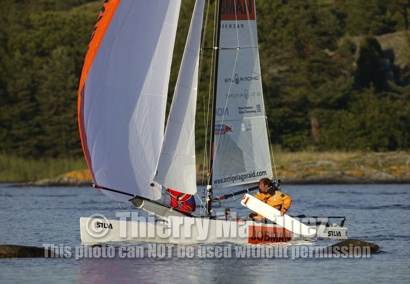 03_3088D © Th.Martinez,STOCKHOLM ARCHIPELAGO - SWEDEN8 07 03-Archipelago Raid (2003)  Day 1..JOBMAN Björn Österberg at the helm and Björn HansenTHE PADDLE