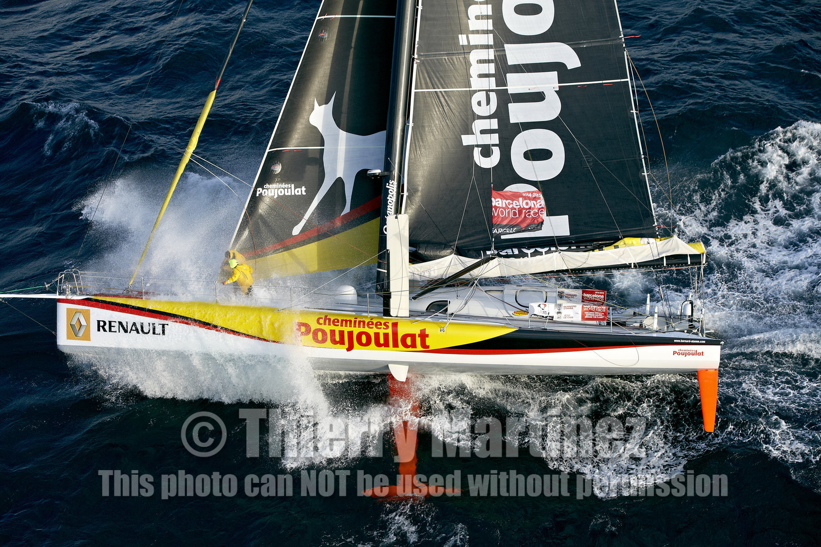 2014 BARCELONA WORLD RACE. Bernard Stamm (SUI) & Jean Le Cam (FRA) on CHEMINEES POUJOULAT