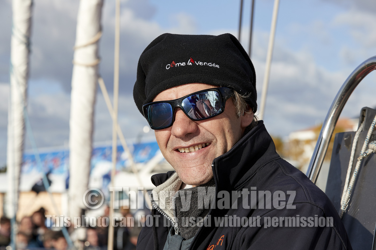 Départ de Jeff Pellet (FRA) sur son bateau COME IN VENDEE POUR UN TOUR DU MONDE;