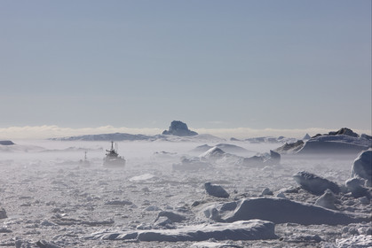 Schooner LA LOUISE sailing on west coast of Greenland.