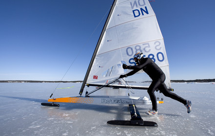 Ice Boats in Stockholm Archipelago - March 2005.
