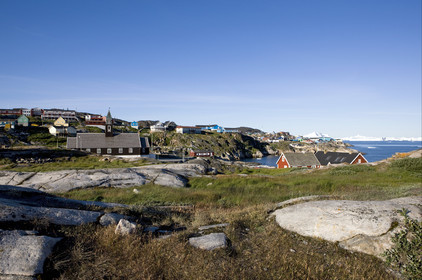 Schooner LA LOUISE sailing on west coast of Greenland.