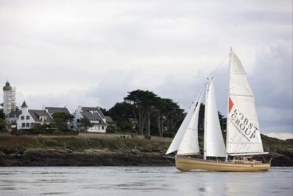 LA LOUISE new schooner  of Thierry Dubois (FRA) Sailing in Golfe du Morbihan (FRA)