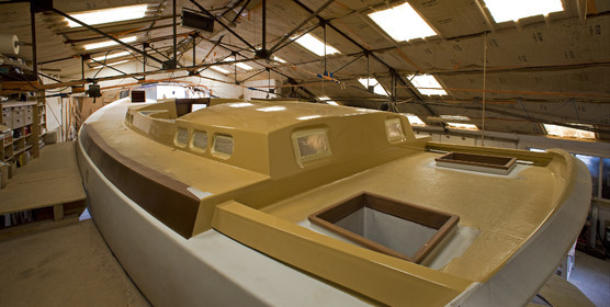Thierry Dubois new boat under construction.16 July 2009.
