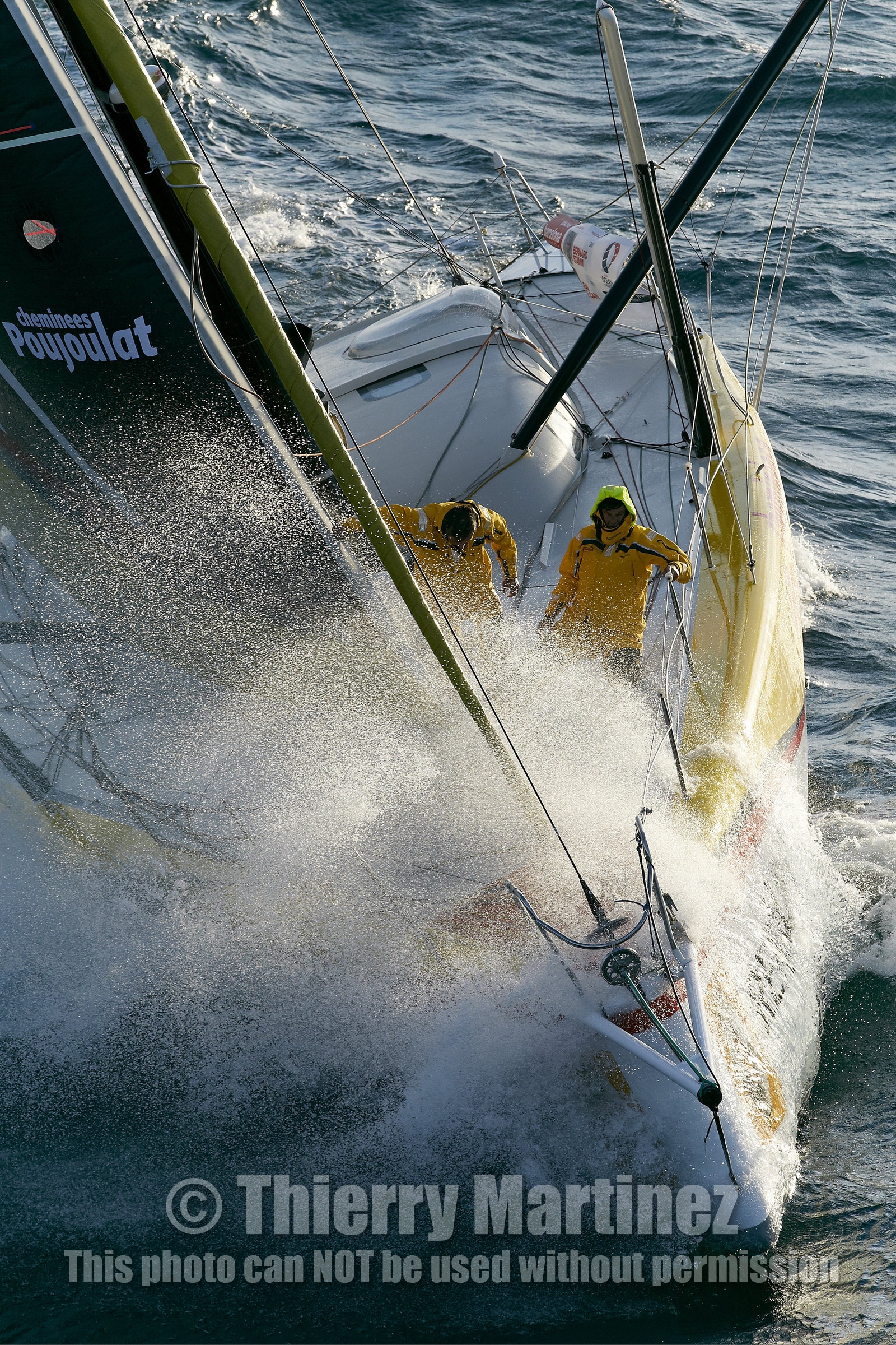 2014 BARCELONA WORLD RACE. Bernard Stamm (SUI) & Jean Le Cam (FRA) on CHEMINEES POUJOULAT