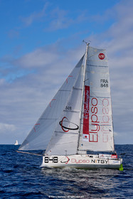 23_22329   © Thierry Martinez. LES SABLES D'OLONNE, 85 - FRANCE 25 septembre 2023.Départ MINI TRANSAT 2023. Départ du Dimanche 24 septembre retardé au Lundi 25 Sept .Les Sables d’Olonne (FRA)    Santa Cruz de la Palma ( Canaries)    St François ( Guadeloupe): 4050 NM.