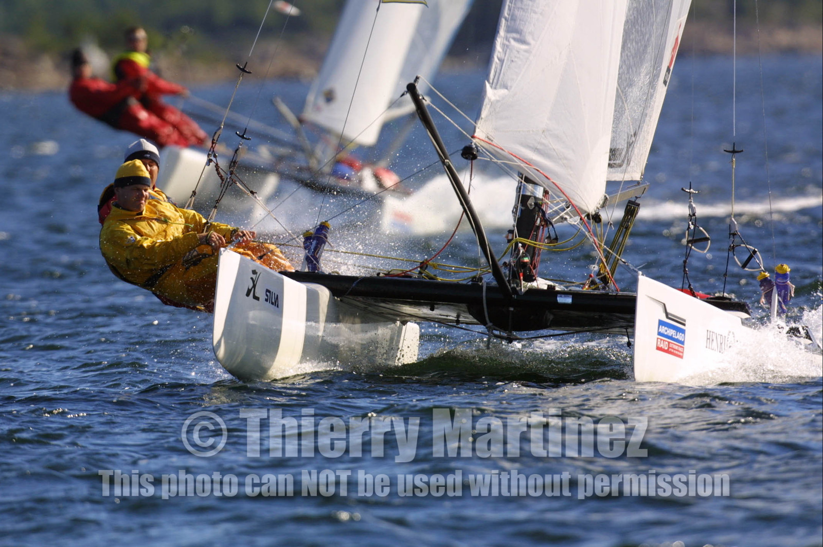 01_0483D-©ThMartinez- Sweden 1st 3rd August 2001. Archipelago Raid (Catamaran Formula 18).Day2, Björn Hansen & Peter Mickos