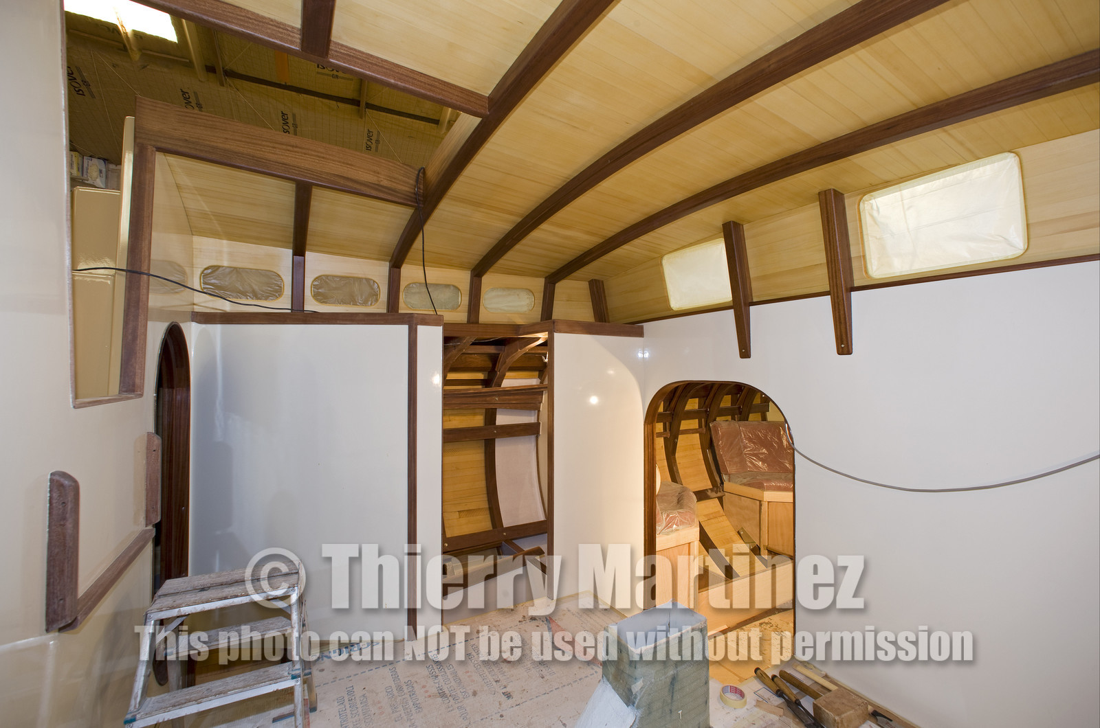 Thierry Dubois new boat under construction.16 July 2009.