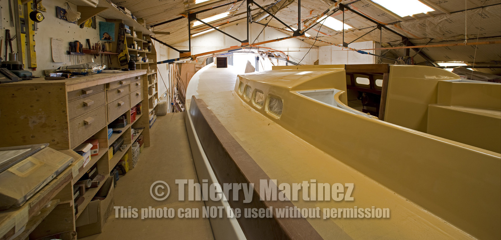 Thierry Dubois new boat under construction.16 July 2009.