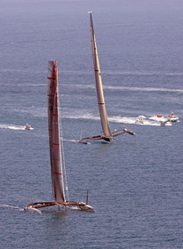 33rd  AMERICA'S CUP Valencia Spain, February 2010 - Defender:  ALINGHI (ALINGHI 5) vs Challenger : BMW Oracle Racing (USA 17)