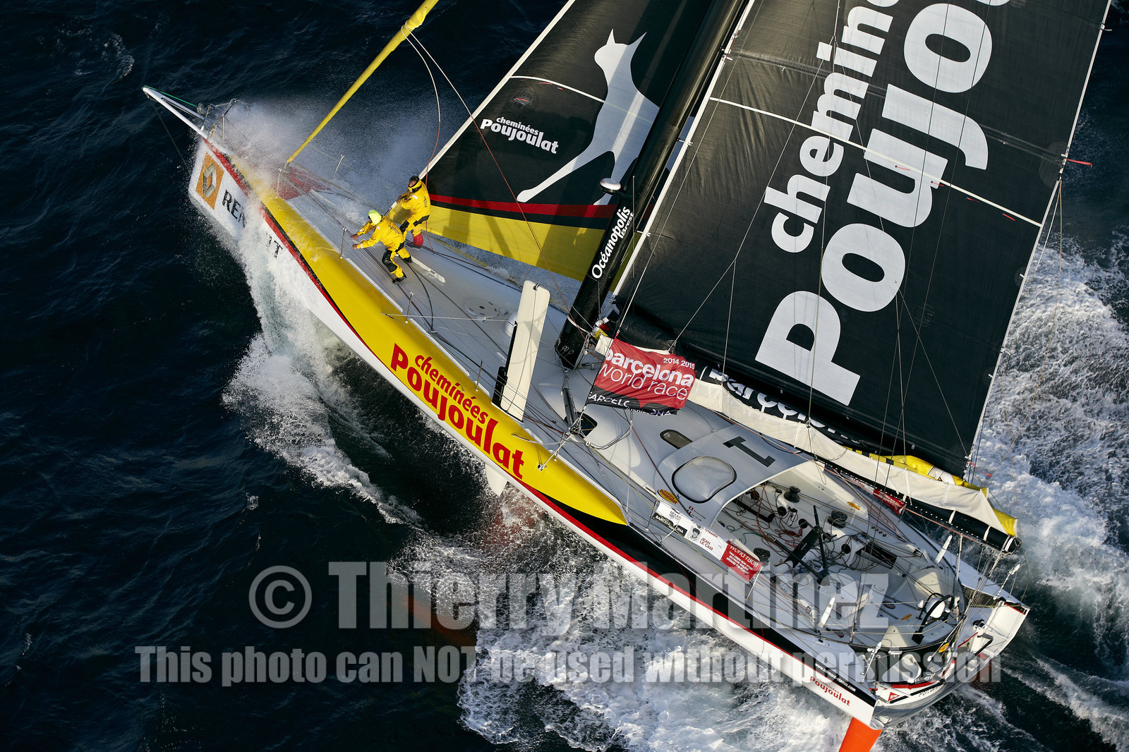 2014 BARCELONA WORLD RACE. Bernard Stamm (SUI) & Jean Le Cam (FRA) on CHEMINEES POUJOULAT